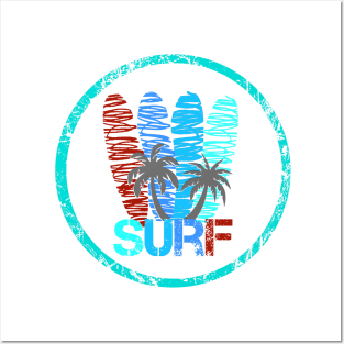 surf board, surf shirt, summer shirt, beach shirt Posters and Art